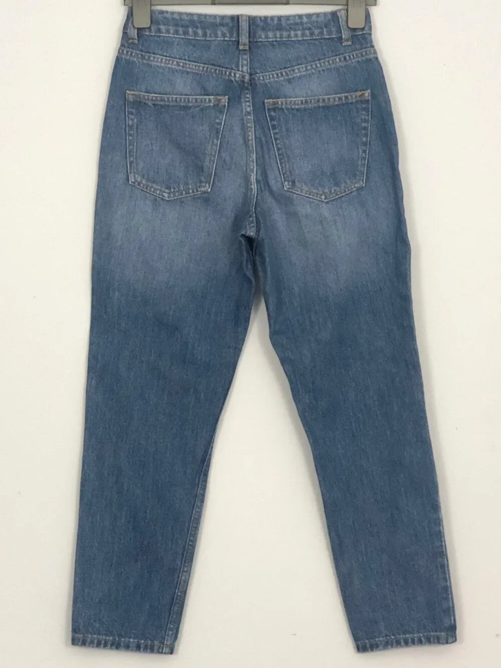Topshop Mom Jeans Womens W26 L30 Classic Medium Wash 100% Cotton Denim High Rise